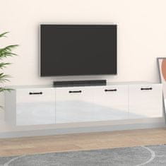 Vidaxl Nástěnné TV skříňky 2 ks lesklé bílé 60 x 36,5 x 35 cm kompozit