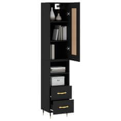 Greatstore Skříň highboard černá 34,5 x 34 x 180 cm kompozitní dřevo