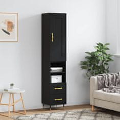 Greatstore Skříň highboard černá 34,5 x 34 x 180 cm kompozitní dřevo