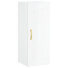 Greatstore Skříň highboard bílá s vysokým leskem 34,5x34x180 cm kompozit