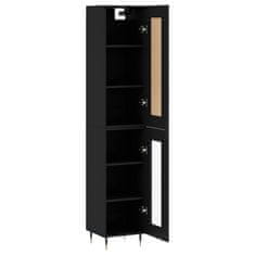 Greatstore Skříň highboard černá 34,5 x 34 x 180 cm kompozitní dřevo