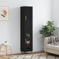 Greatstore Skříň highboard černá 34,5 x 34 x 180 cm kompozitní dřevo