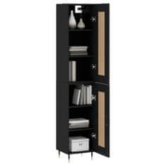 Greatstore Skříň highboard černá 34,5 x 34 x 180 cm kompozitní dřevo