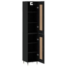 Greatstore Skříň highboard černá 34,5 x 34 x 180 cm kompozitní dřevo