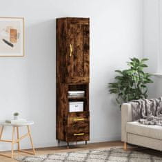 Greatstore Skříň highboard kouřový dub 34,5 x 34 x 180 cm kompozitní dřevo