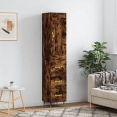 Greatstore Skříň highboard kouřový dub 34,5 x 34 x 180 cm kompozitní dřevo