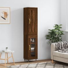 Greatstore Skříň highboard hnědý dub 34,5 x 34 x 180 cm kompozitní dřevo