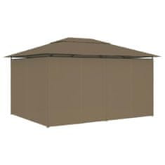 Vidaxl Zahradní altán se závěsy 4 x 3 m taupe 180 g/m²