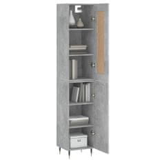 Greatstore Skříň highboard betonově šedá 34,5x34x180 cm kompozitní dřevo