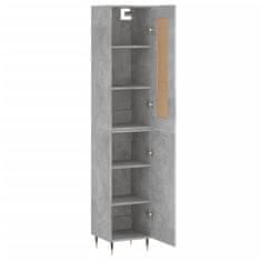 Greatstore Skříň highboard betonově šedá 34,5x34x180 cm kompozitní dřevo