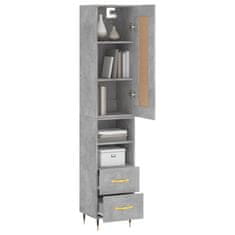 Greatstore Skříň highboard betonově šedá 34,5x34x180 cm kompozitní dřevo