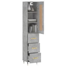 Greatstore Skříň highboard betonově šedá 34,5x34x180 cm kompozitní dřevo