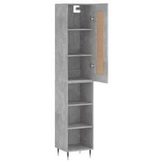 Greatstore Skříň highboard betonově šedá 34,5x34x180 cm kompozitní dřevo