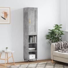 Greatstore Skříň highboard betonově šedá 34,5x34x180 cm kompozitní dřevo