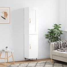 Greatstore Skříň highboard bílá s vysokým leskem 34,5x34x180 cm kompozit