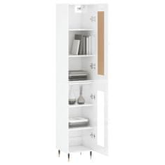 Greatstore Skříň highboard bílá s vysokým leskem 34,5x34x180 cm kompozit