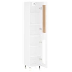 Greatstore Skříň highboard bílá s vysokým leskem 34,5x34x180 cm kompozit