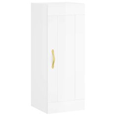 Greatstore Skříň highboard bílá s vysokým leskem 34,5x34x180 cm kompozit