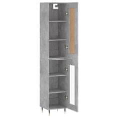 Greatstore Skříň highboard betonově šedá 34,5x34x180 cm kompozitní dřevo