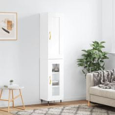 Greatstore Skříň highboard bílá s vysokým leskem 34,5x34x180 cm kompozit