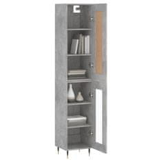 Greatstore Skříň highboard betonově šedá 34,5x34x180 cm kompozitní dřevo