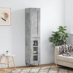 Greatstore Skříň highboard betonově šedá 34,5x34x180 cm kompozitní dřevo