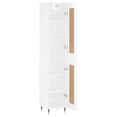 Greatstore Skříň highboard bílá s vysokým leskem 34,5x34x180 cm kompozit