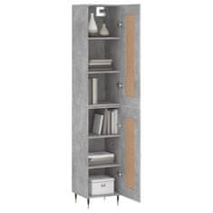 Greatstore Skříň highboard betonově šedá 34,5x34x180 cm kompozitní dřevo