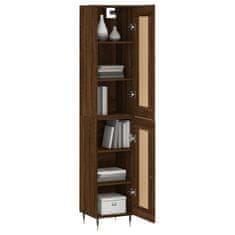 Greatstore Skříň highboard hnědý dub 34,5 x 34 x 180 cm kompozitní dřevo