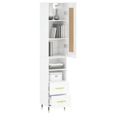 Greatstore Skříň highboard bílá s vysokým leskem 34,5x34x180 cm kompozit