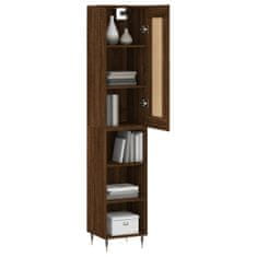 Greatstore Skříň highboard hnědý dub 34,5 x 34 x 180 cm kompozitní dřevo