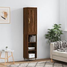 Greatstore Skříň highboard hnědý dub 34,5 x 34 x 180 cm kompozitní dřevo