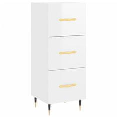 Greatstore Skříň highboard bílá s vysokým leskem 34,5x34x180 cm kompozit