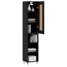 Greatstore Skříň highboard černá 34,5 x 34 x 180 cm kompozitní dřevo