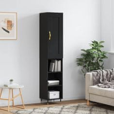 Greatstore Skříň highboard černá 34,5 x 34 x 180 cm kompozitní dřevo