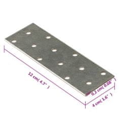 Greatstore Perforované destičky 60 ks 2 mm 120 x 40 mm pozinkovaná ocel