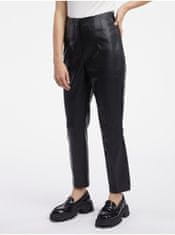 Orsay Černé dámské koženkové kalhoty 44