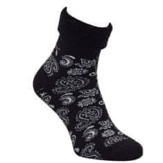 OXSOX OX SOX dámské froté ohrnovací vzorované bambusové ponožky 6501623 2pack, stříbrná/černá, 39-42