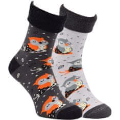 OXSOX OXSOX dámské barevné bavlněné froté ponožky se sovičkami 6501823 2pack, 39-42