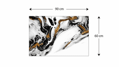Allboards ,Skleněná magnetická tabule- dekorativní obraz ZLATO BÍLÝ MRAMOR 90x60 cm,TS96_40012