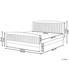 Beliani Klasická bílá dřevěná manželská postel 160x200 cm CASTRES