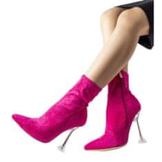 Růžové boty s ozdobným podpatkem velikost 41