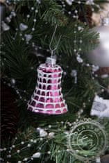 Decor By Glassor Vánoční ozdoby, zvonek růžový lak