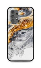 TopQ Kryt LUXURY Samsung A32 pevný Marble šedo-zlatý 61808