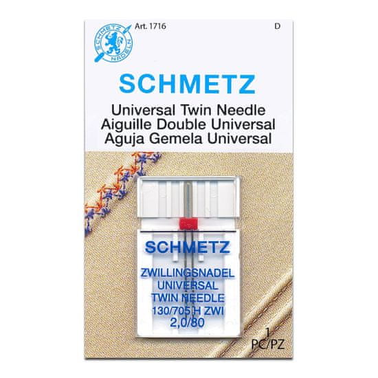 Schmetz Dvojjehla univerzální 130/705 H ZWI 2,0 SCS 80 UNIVERSAL TWIN