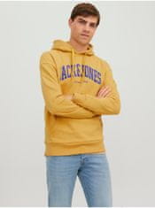 Jack&Jones Hořčicová pánská mikina s kapucí Jack & Jones Josh S