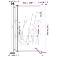 Vidaxl Zahradní branka 105 x 155 cm cortenová ocel Tráva