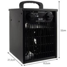 Kaminer 21872 Elektrický topný ventilátor 3000 W, 514m3/h, IPX4