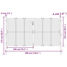 Vidaxl Zahradní branka antracitová 300 x 125 cm ocel