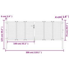 Vidaxl Zahradní branka antracitová 300 x 125 cm ocel